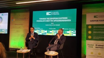 Federalist Sandro Gozi and conservative Jan Zahradil agree to disagree in UEF election debate