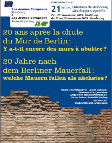 21ème édition des Entretiens de Strasbourg du 27 au 29 novembre 2009