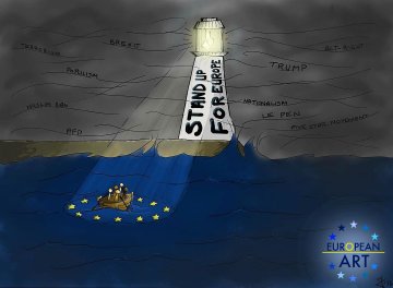 Junge Karikaturisten stellen Europa dar