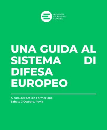Perché parlare di difesa europea?